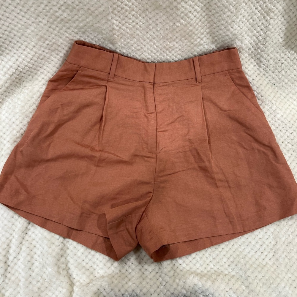 Junior’s Women's Tan/Orange Crepe Shorts
